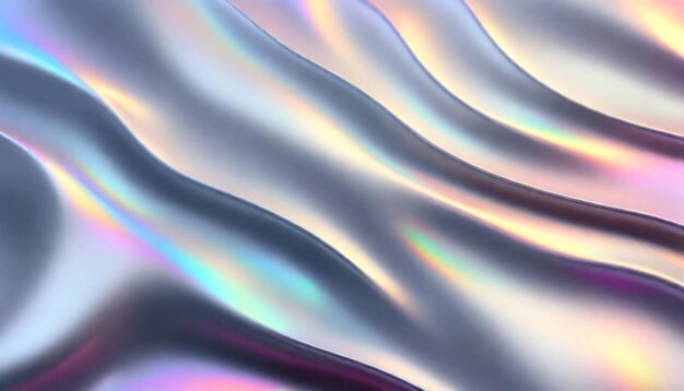 a silver colored background with a rainbow pattern