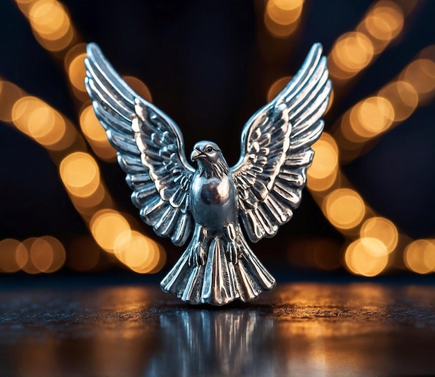 A silver colored holy spirit