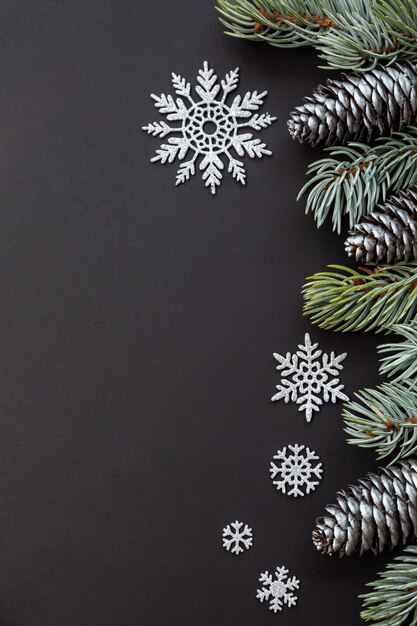 Silver cones and sprigs of blue spruce