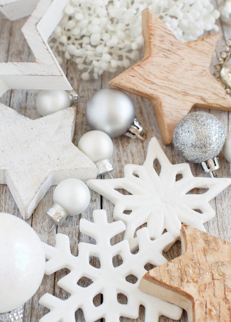 Silver and cream Christmas Christmas decorations