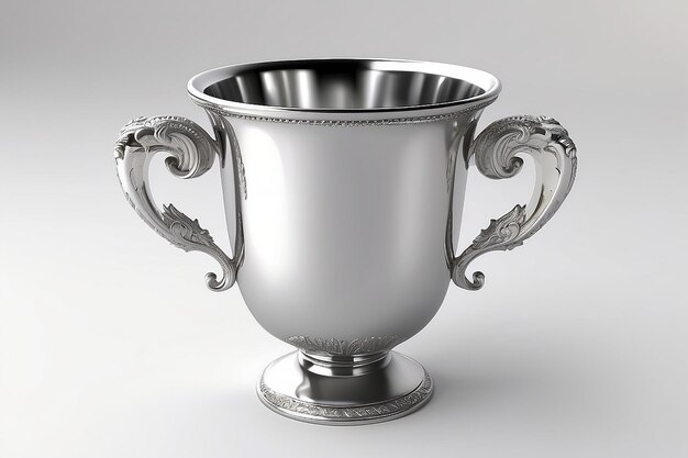 silver cup 3d render on white