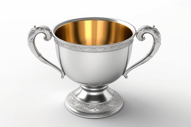 silver cup 3d render on white