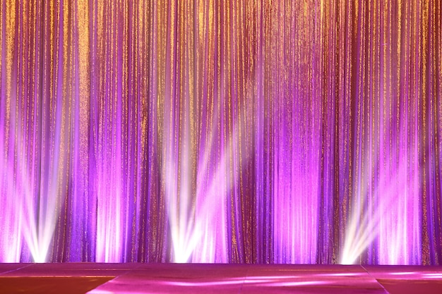 Silver Curtain Screen drape wave and lighting beam