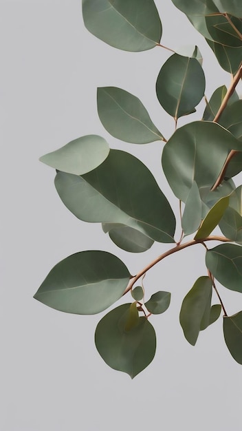 Silver dollar eucalyptus branch gray banner