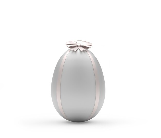 Silver Easter egg with ribbon