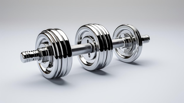 Silver Elegance Dumbbell on Transparent Background