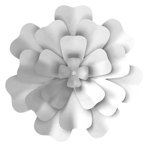 シルバーフラワー 3D イラスト