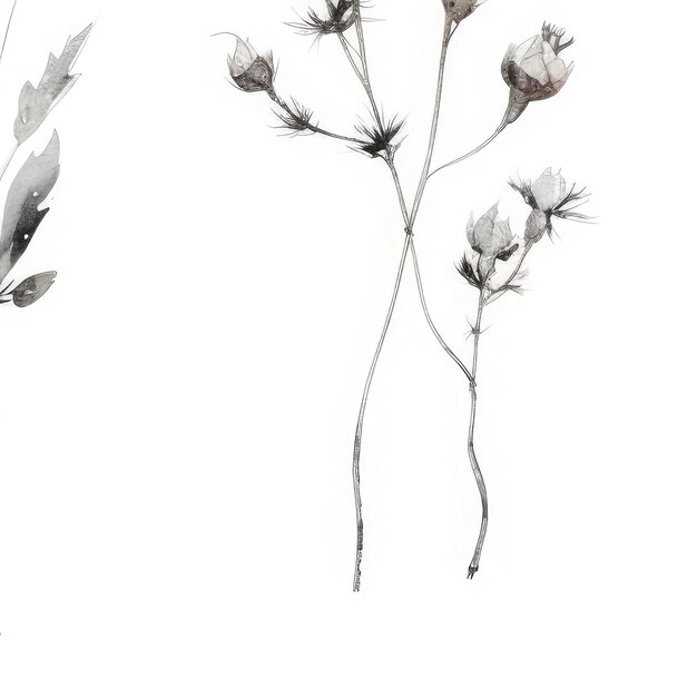 Silver Flower illustration tulip clip art sketch flower white background