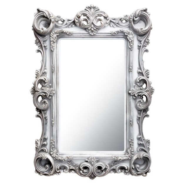 Silver frame for paintings mirrors or photo isolated on white background