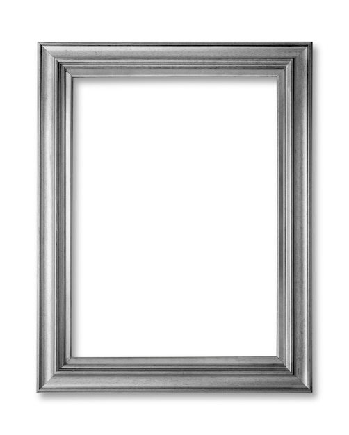 Silver frame on white background