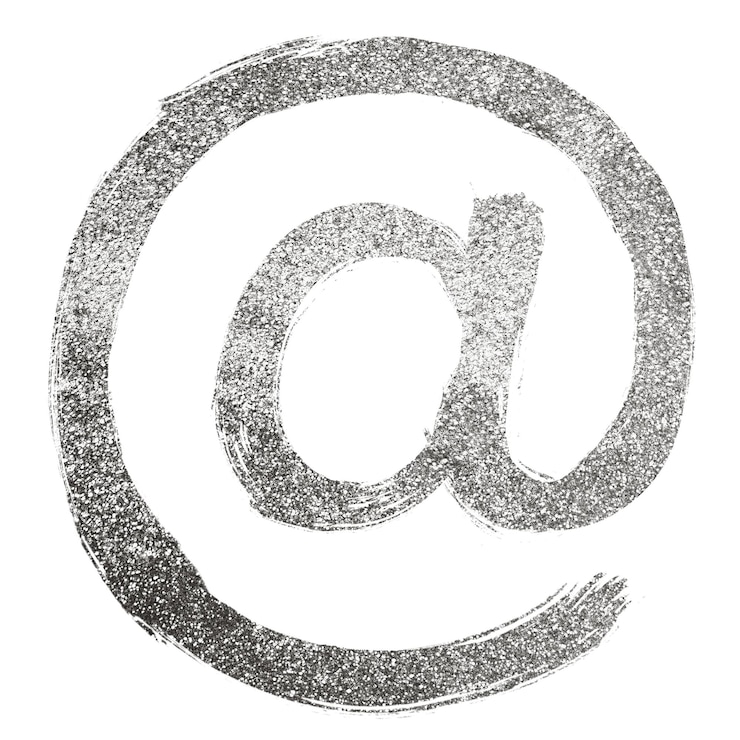 Photo silver glitter at symbol png brush stroke font
