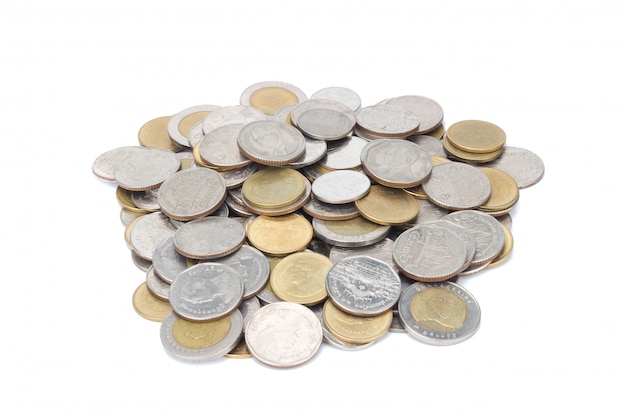 Silver and glod coin stack