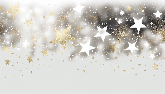 Photo a silver and gold background with stars and the word christmas on it.