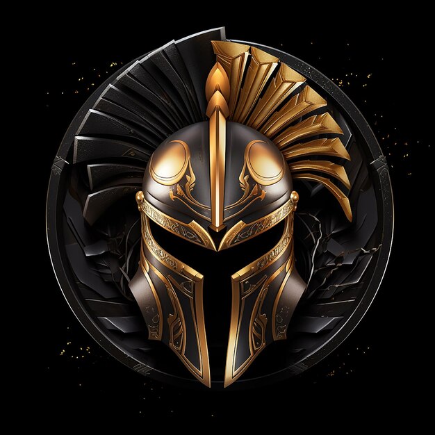 Photo silver and gold spartan insignia