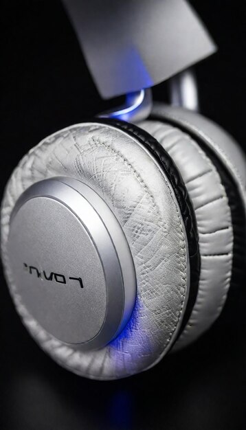 Photo a silver headphone with the word kawa on it