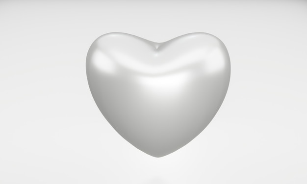 Cuore d'argento su bianco