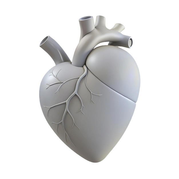 a silver heart with a broken heart on the side