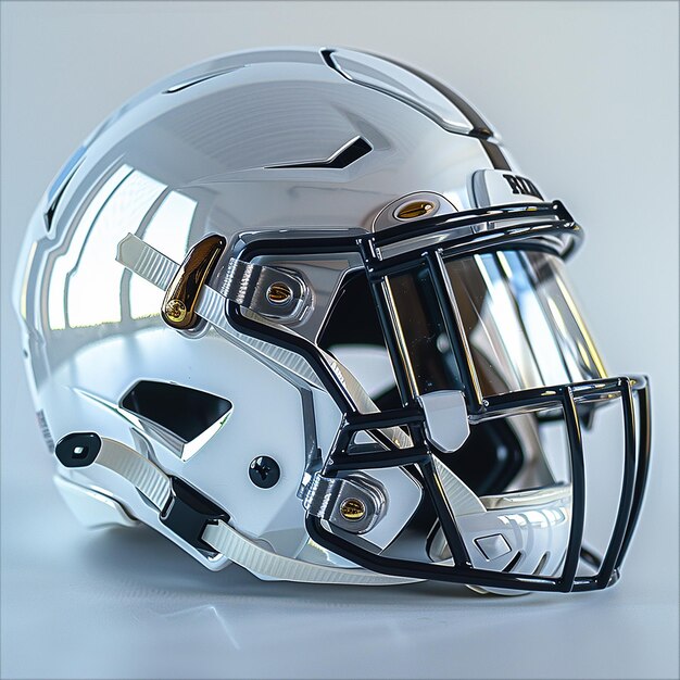 Photo a silver helmet with the number 8 on it