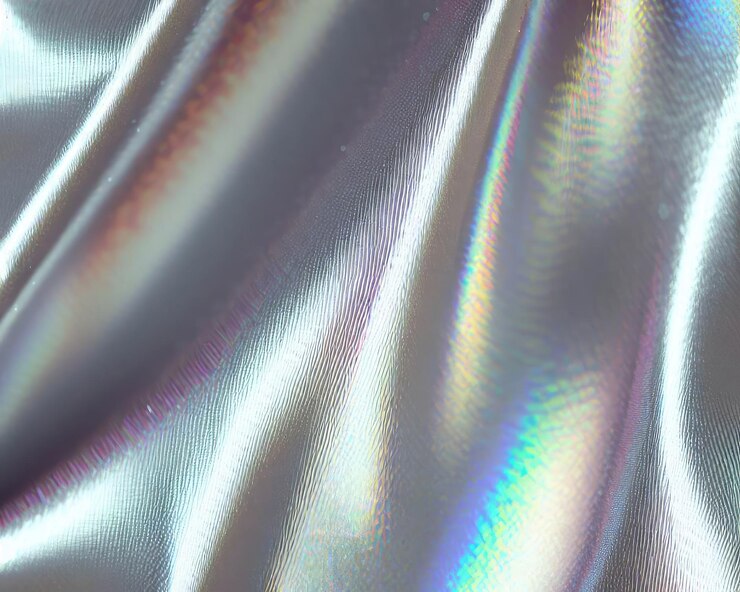 Photo silver hologram textile background