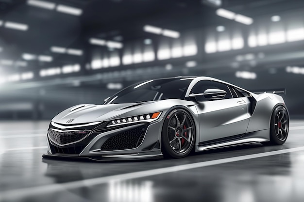 A silver honda nsx concept artwork