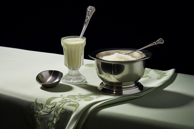 Silver Ladle Filled with Glossy Frosting