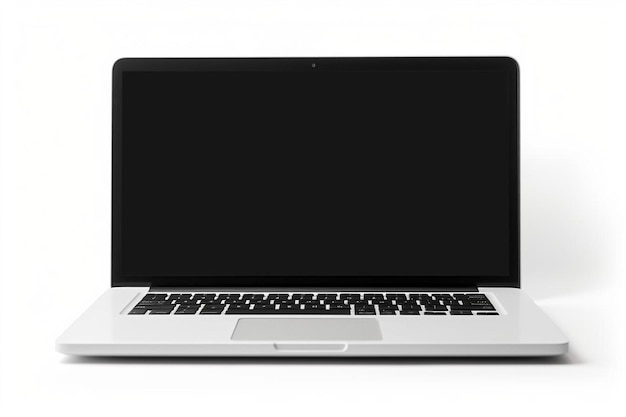 a silver laptop with a black screen that says " macbook ".