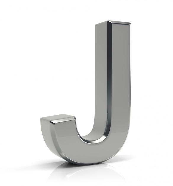 Silver letter J