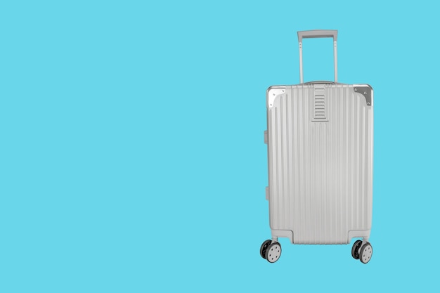 Silver luggage bag