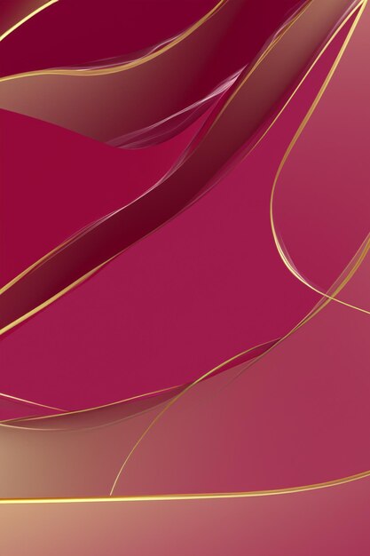 silver and maroon abstract background of smooth golden lines