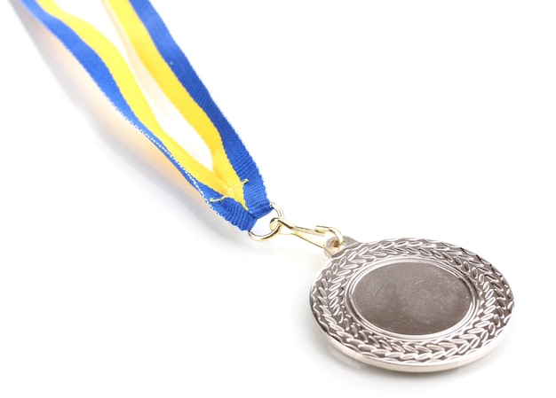 Photo silver medal isolated on white