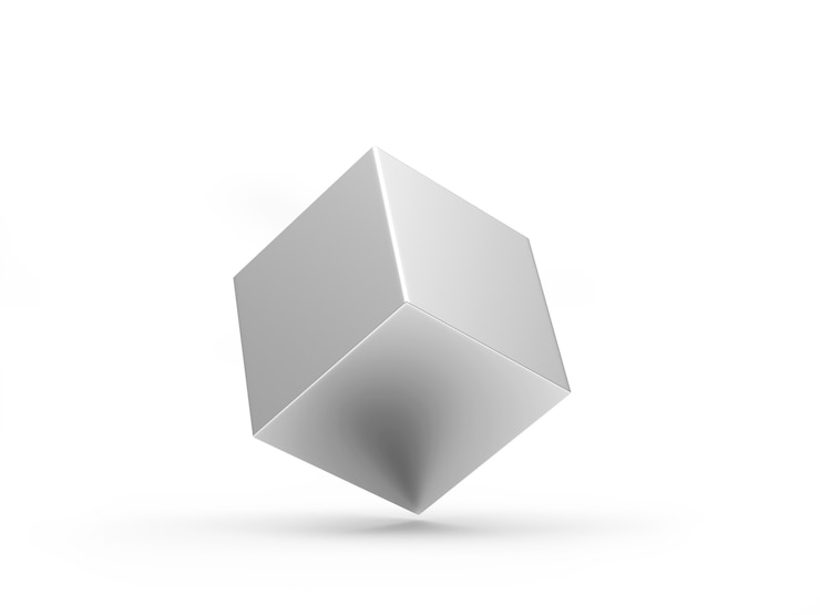 Photo silver or metal cube