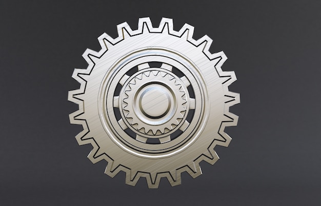 Silver metal Engine gear wheels