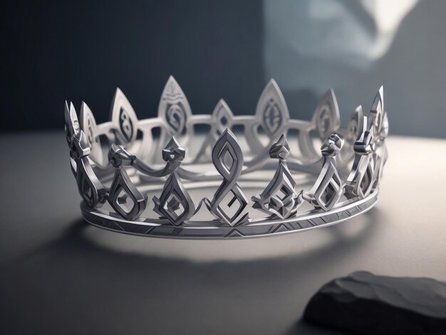 Photo a silver metal king or queens crown in the sunlight