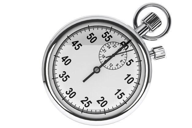 Silver modern Stopwatch on a white background