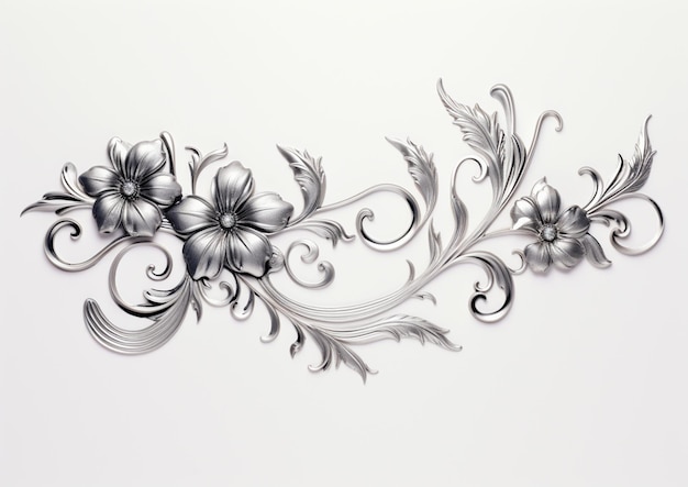 silver ornaments floral vector design