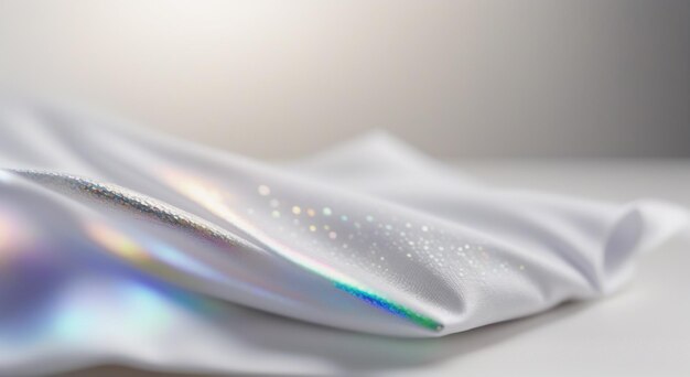 a silver piece of paper with a rainbow on it