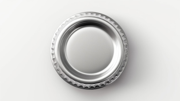 A silver plate with a pattern of circles on it