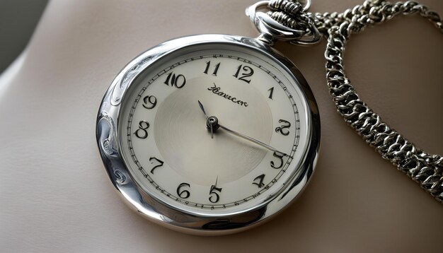 Photo a silver pocket watch with the number 10 on it