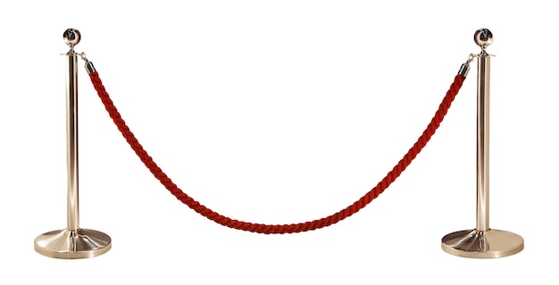 빨간색 구속 로프가 있는 은색 랙