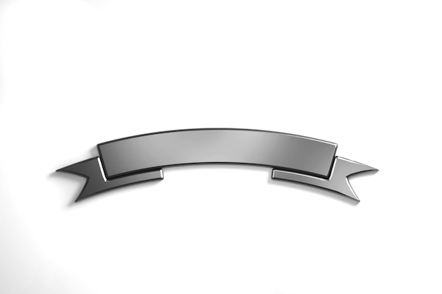 Silver Ribbon Icon for Your Text 3D Rendering Illustration