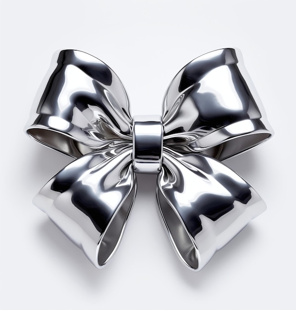 Photo silver ribbon on a transparent background