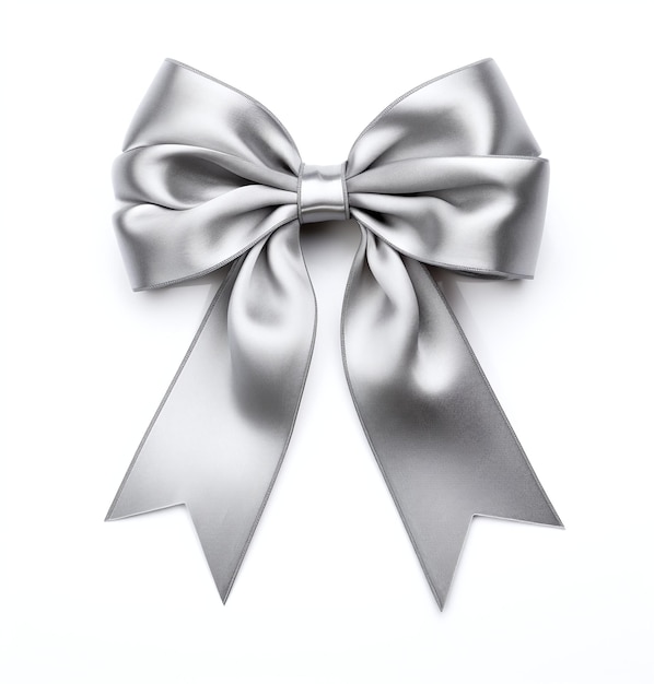 Silver ribbon on a transparent background