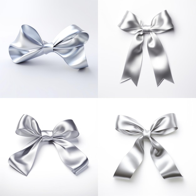 Photo silver ribbon on white background