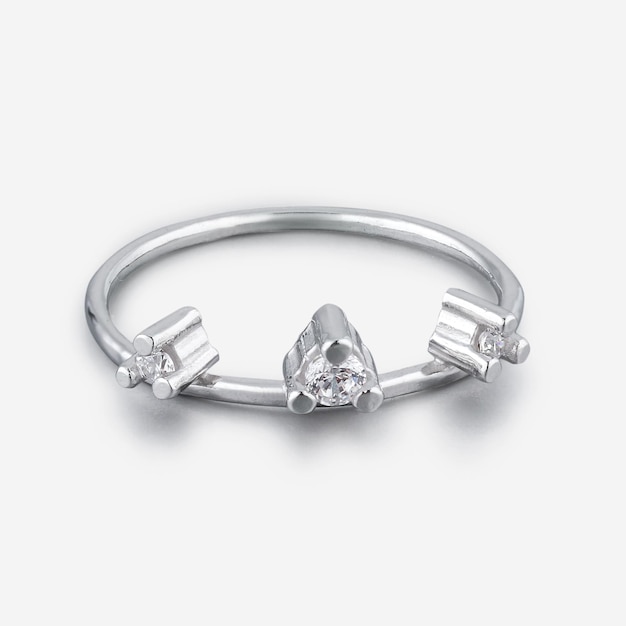 Silver ring on a gray background