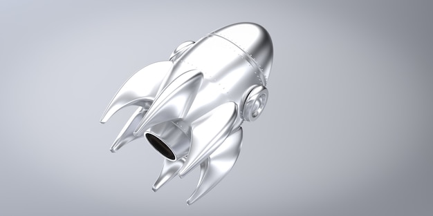 Silver Rocket 3d render background