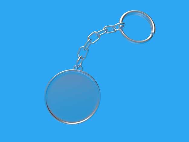 Photo silver round blank keychain