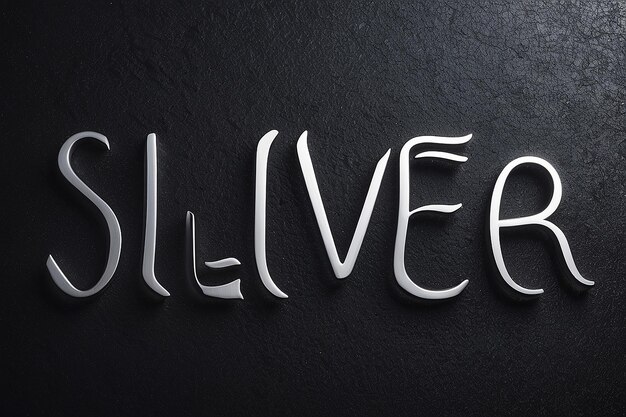 Photo a silver sheet with a black background and the word silver