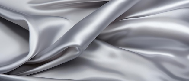 Silver silk fabric with a luxurious sheen and elegant waves