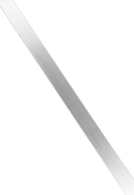 Photo silver silk ribbon isolated on white background