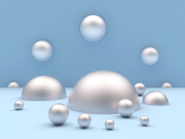 Фото Серебряные шары и полусферы разных размеров